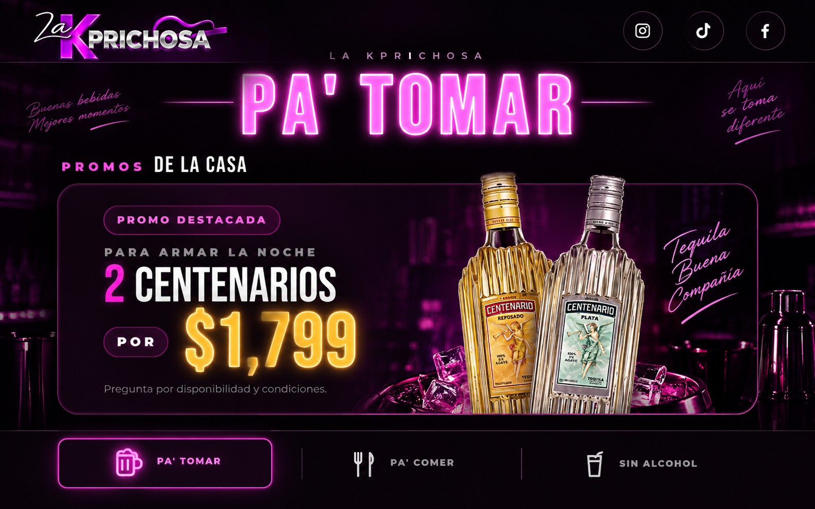 Menú digital de La Kprichosa Bar